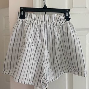 Soft, Front-Tie Striped Shorts